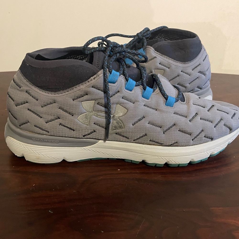 Under Armour Men Gray and Blue Shoes